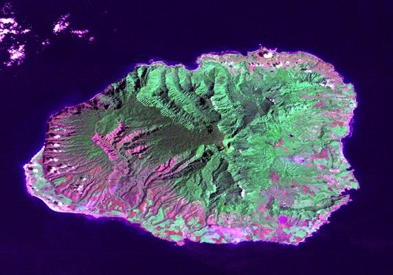 satellite image of Kauai